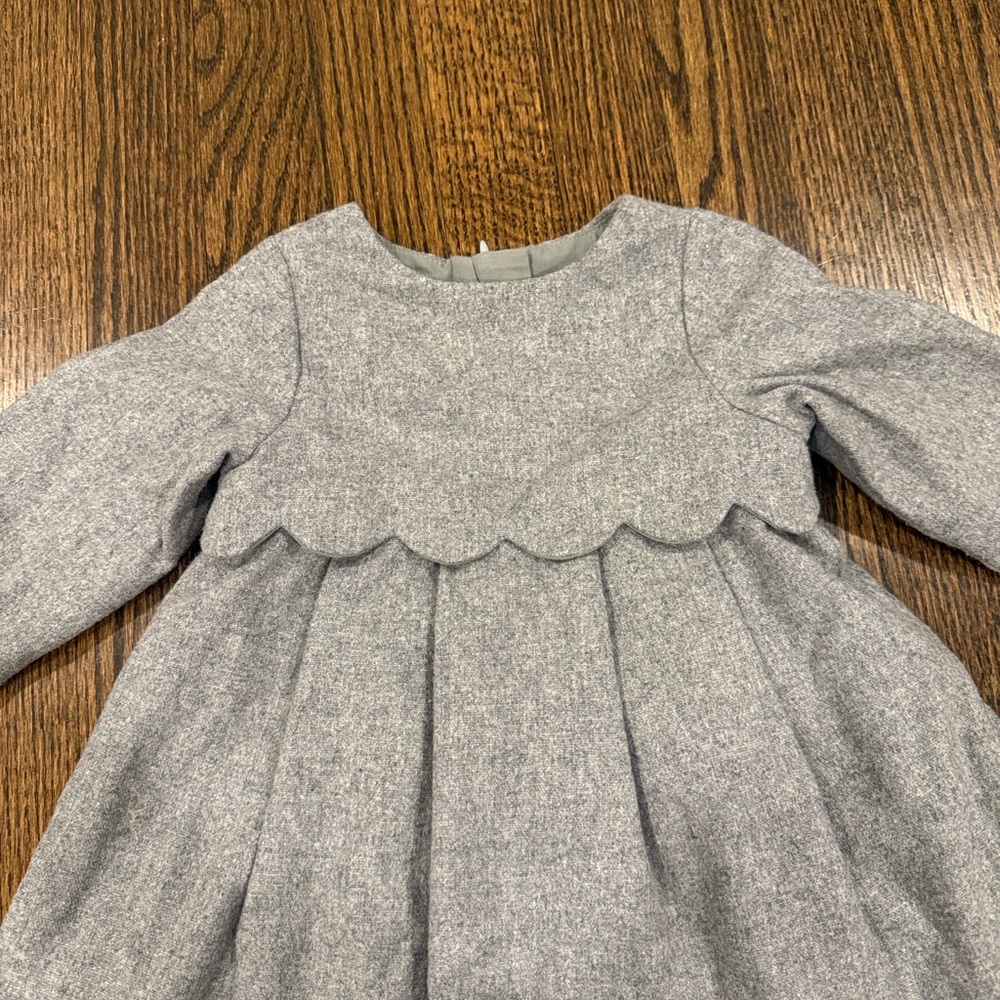 Jacadi Gray Scalloped Dress 18 Months